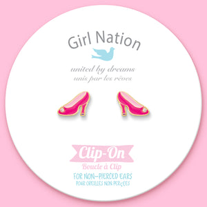 CLIP ON / Klipsli Küpe- Hot Pink Heels