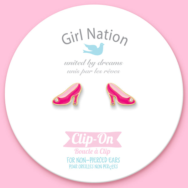 CLIP ON / Klipsli Küpe- Hot Pink Heels
