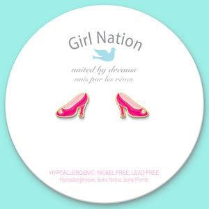 Cutie Studs / Küpe- Hot Pink Heels