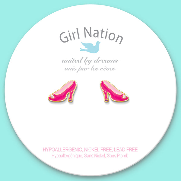 Cutie Studs / Küpe- Hot Pink Heels