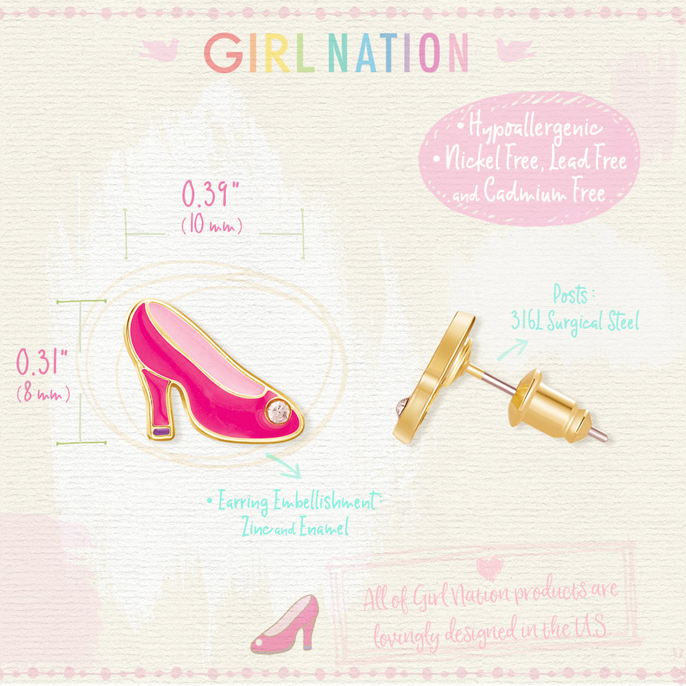Cutie Studs / Küpe- Hot Pink Heels