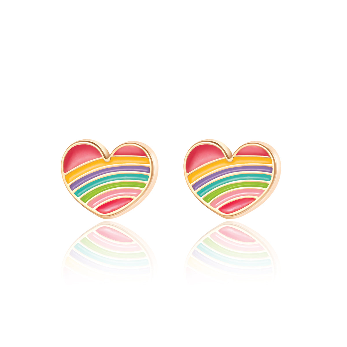 Cutie Studs / Küpe- Rainbow Heart