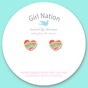 Cutie Studs / Küpe- Rainbow Heart