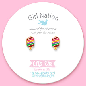 CLIP ON / Klipsli Küpe- Rainbow Pop