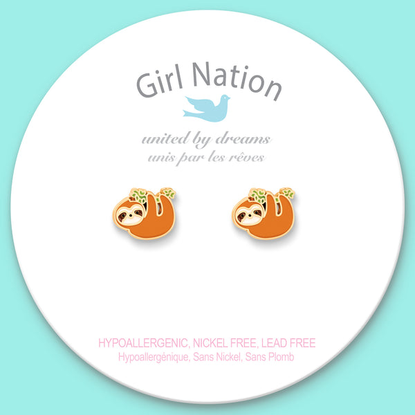Cutie Studs / Küpe- Playful Sloth