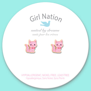 Cutie Studs / Küpe- Kitty Pink