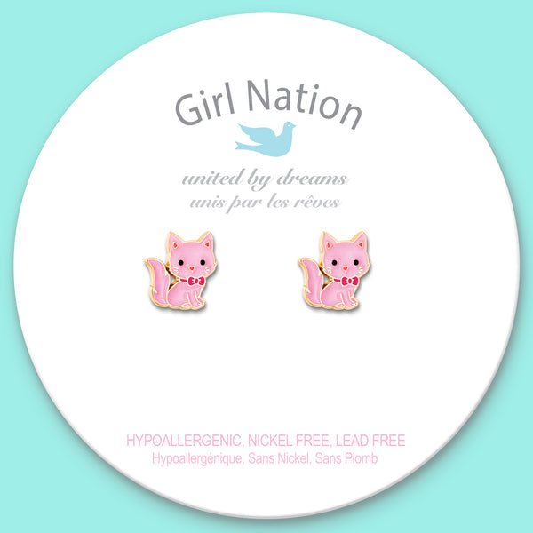 Cutie Studs / Küpe- Kitty Pink