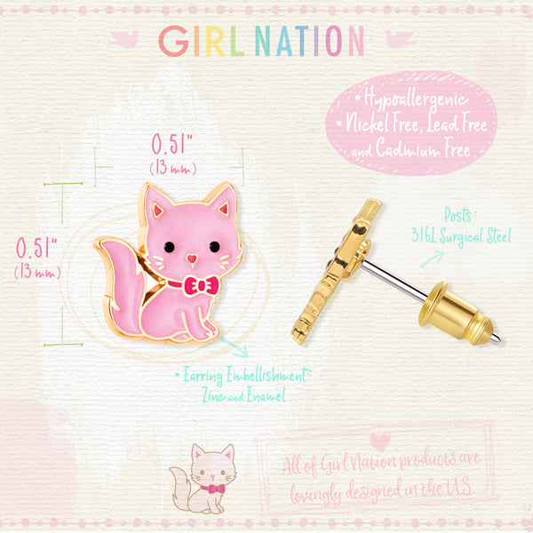 Cutie Studs / Küpe- Kitty Pink
