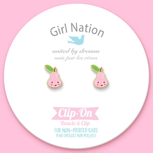 CLIP ON / Klipsli Küpe- Pink Pear