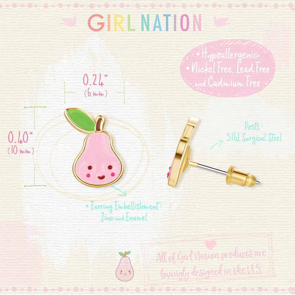 Cutie Studs / Küpe- Pink Pear