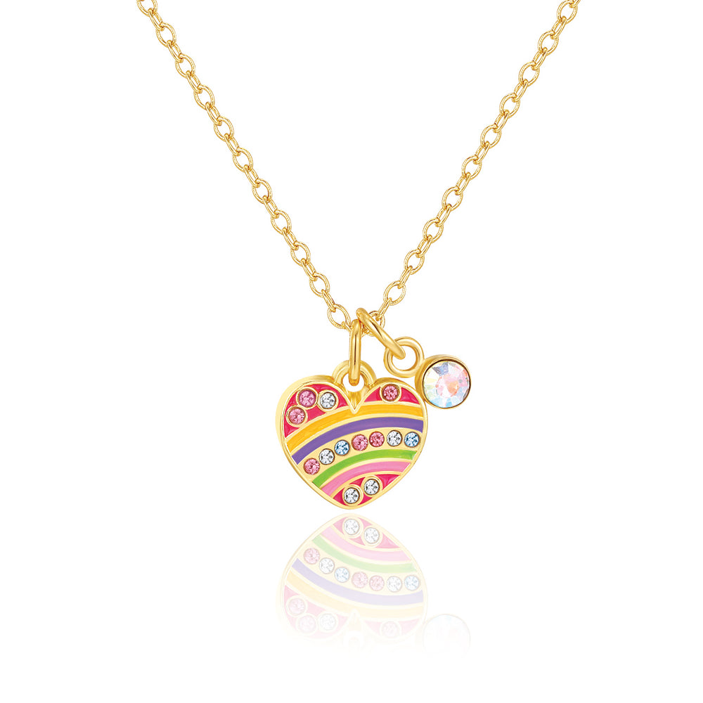 Sweet Petite Kolye- Crystal Rainbow Heart