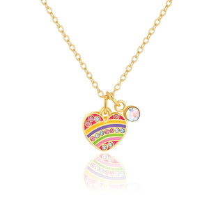 Sweet Petite Kolye- Crystal Rainbow Heart