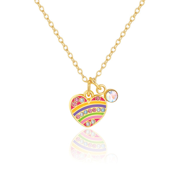 Sweet Petite Kolye- Crystal Rainbow Heart