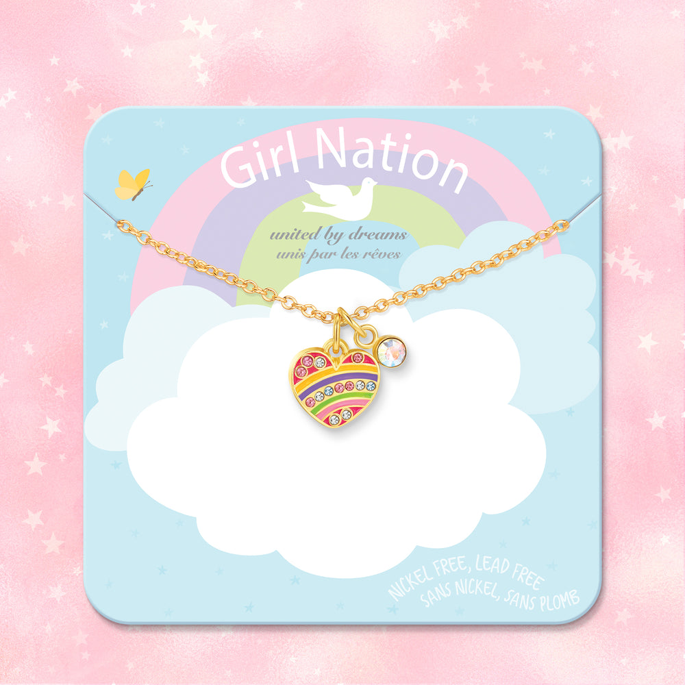 Sweet Petite Kolye- Crystal Rainbow Heart