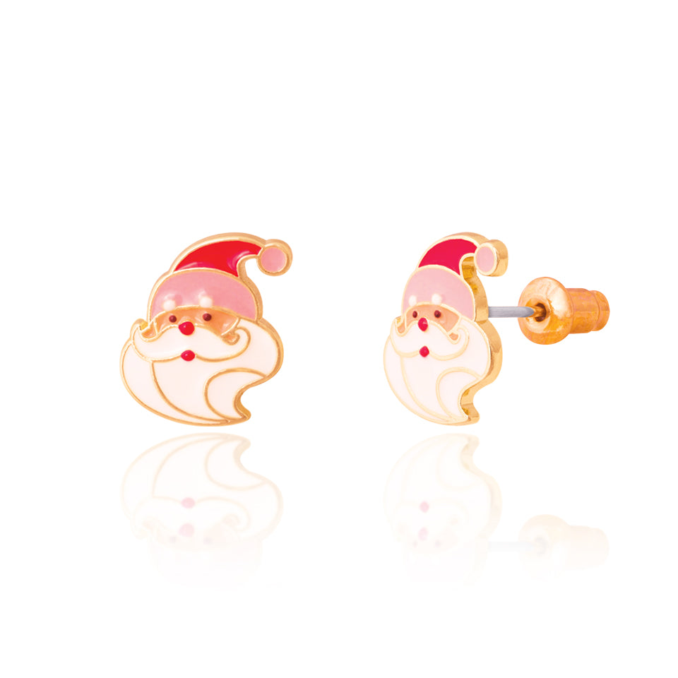 Holiday Studs- Holly Jolly Santa