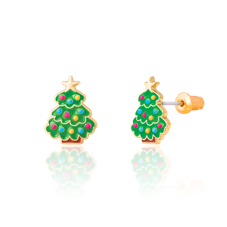 Holiday Studs- Happy Christmas Tree