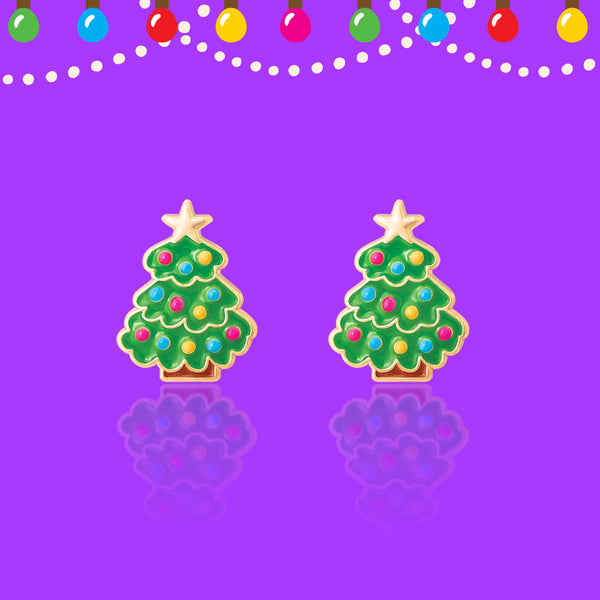 Holiday Studs- Happy Christmas Tree