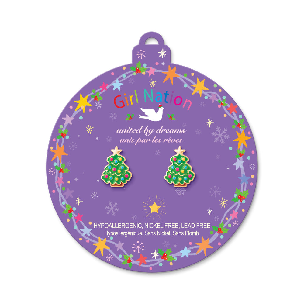 Holiday Studs- Happy Christmas Tree