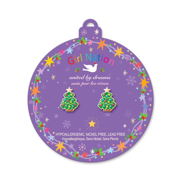 Holiday Studs- Happy Christmas Tree