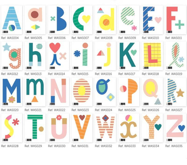Alphabet Wall Stickers 26 Harf A'dan Z'ye